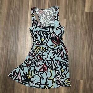 VANS Cute Abstract Print Sleeveless Dress